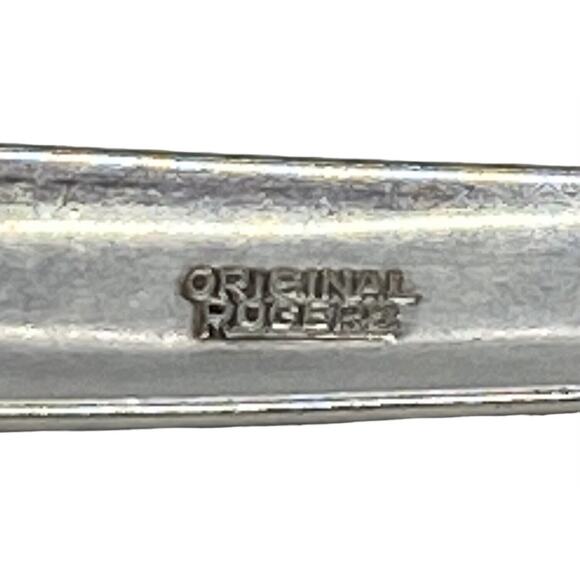 MCM Two Serrated 6” Grapefruit Stainless Spoons Starburst Wm Rogers Flatware - Picture 10 of 16